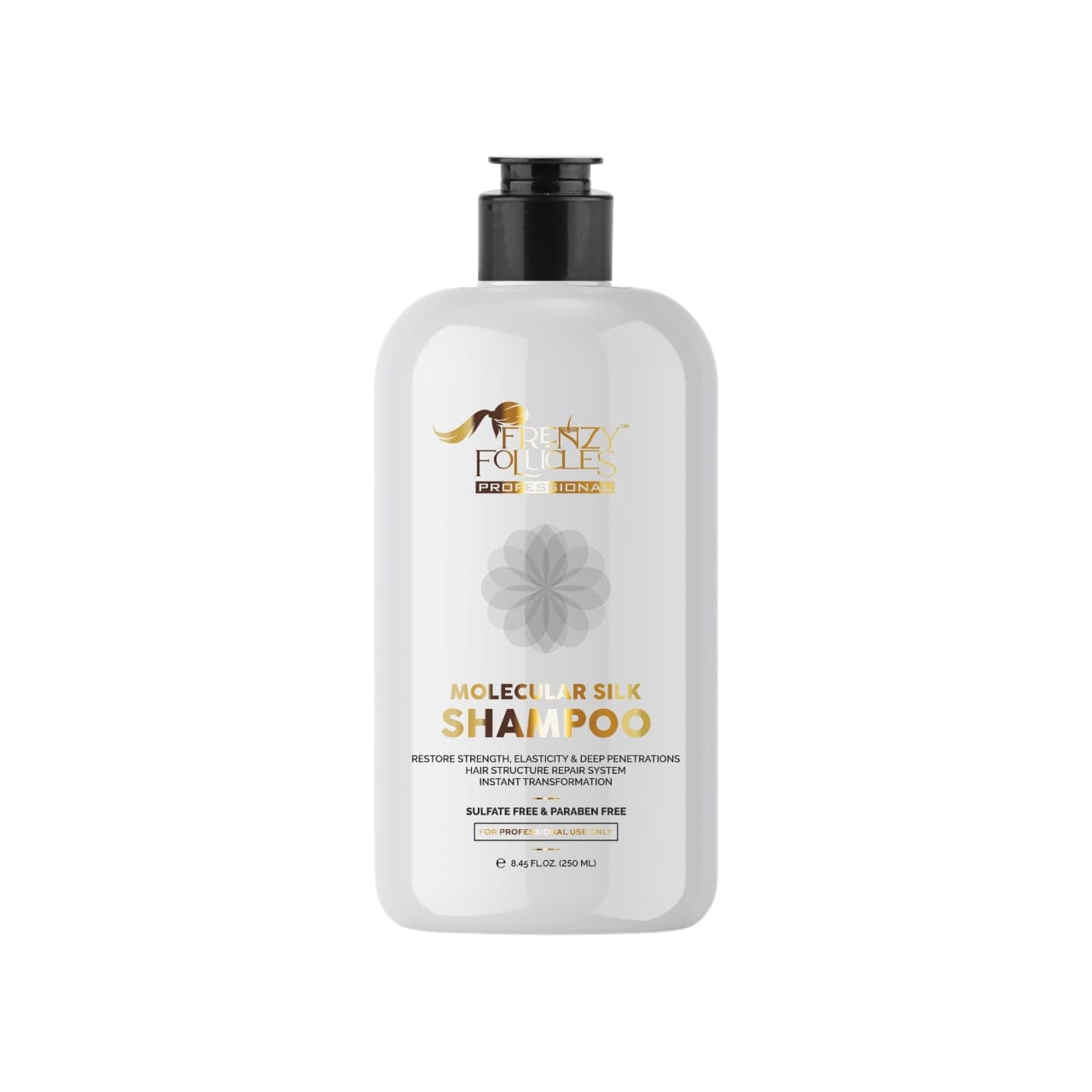 Molecular Silk Shampoo 250 ml white bottle with black cap